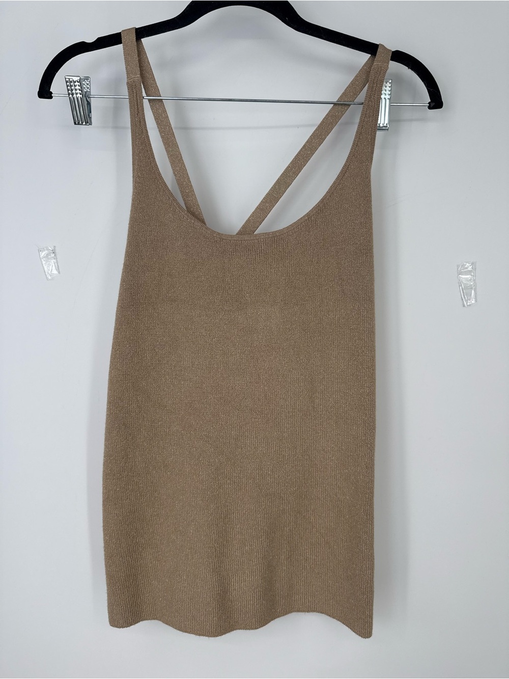 Banana Republic Metallic Sleeveless Knit Tank in Taupe L